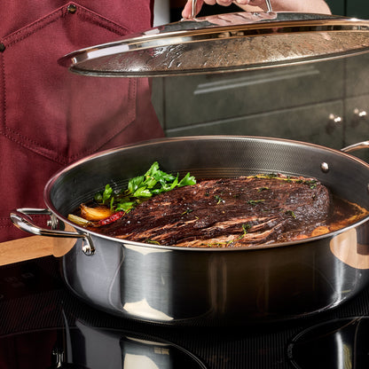 Hybrid Deep Sauté Pan with Lid, 10-QT
