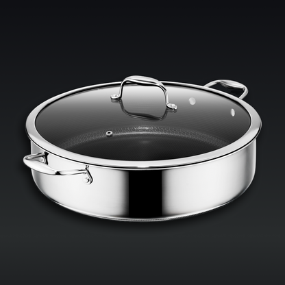 Hybrid Deep Sauté Pan with Lid, 10-QT