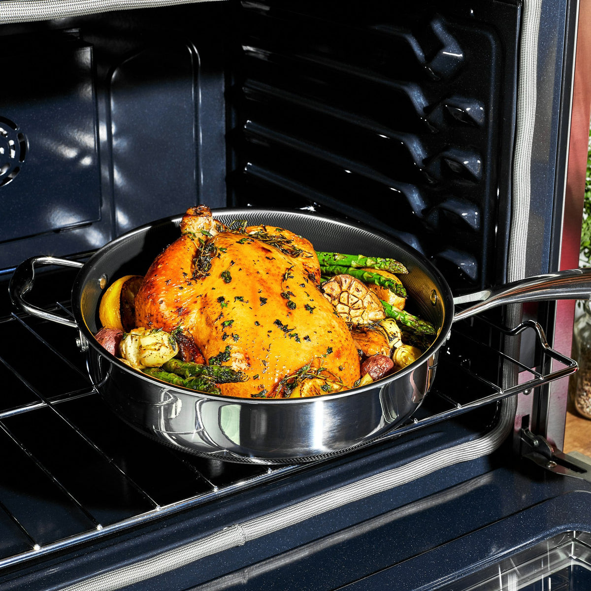 Hybrid Deep Sauté Pan with Lid, 4.5-Qt