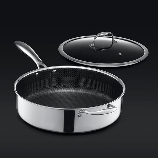 Hybrid Deep Sauté Pan with Lid, 5.5-Qt