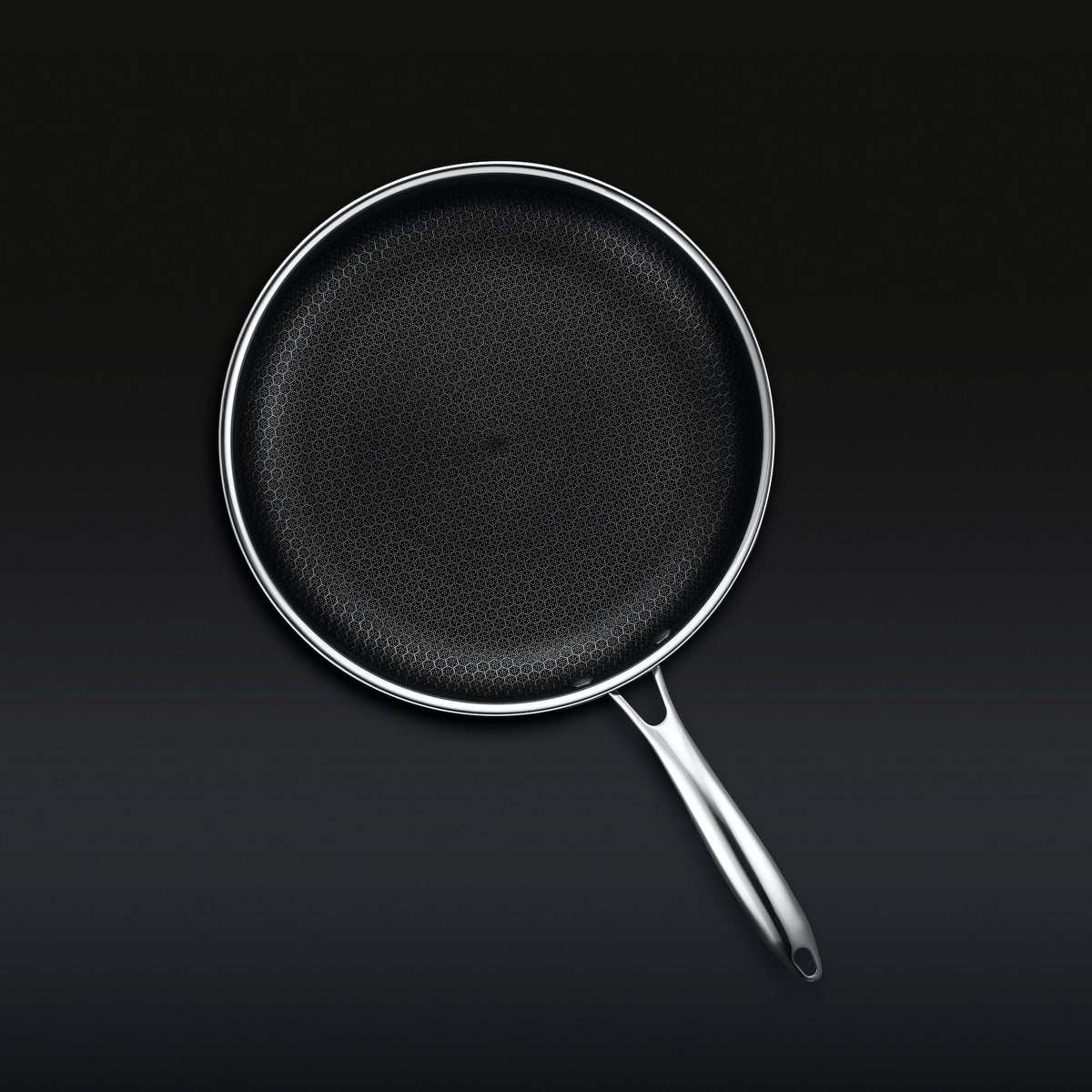 HexClad 12' frying pan shown from a bird's eye view