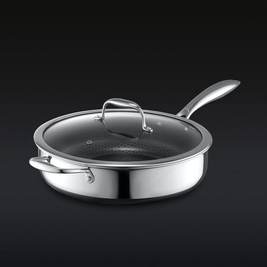 Hybrid Deep Sauté Pan with Lid, 4.5-Qt