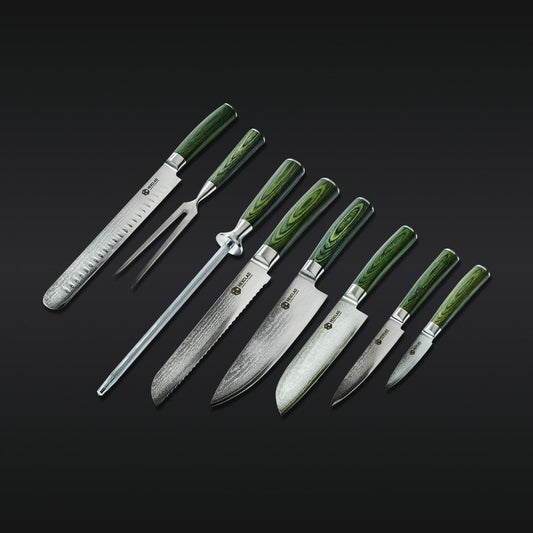 Damascus Steel Knife & Carving Set, 8-pc